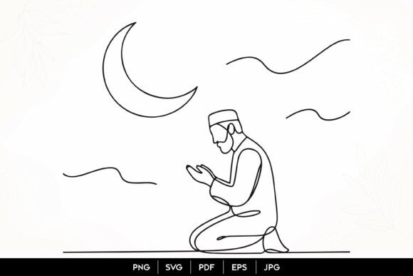 Muslim Prayer Under Crescent Moon SVG Review for Real Projects