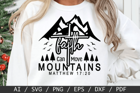 Reviewing Faith SVG, Faith Can Move Mountains PNG for Real Embroidery Projects